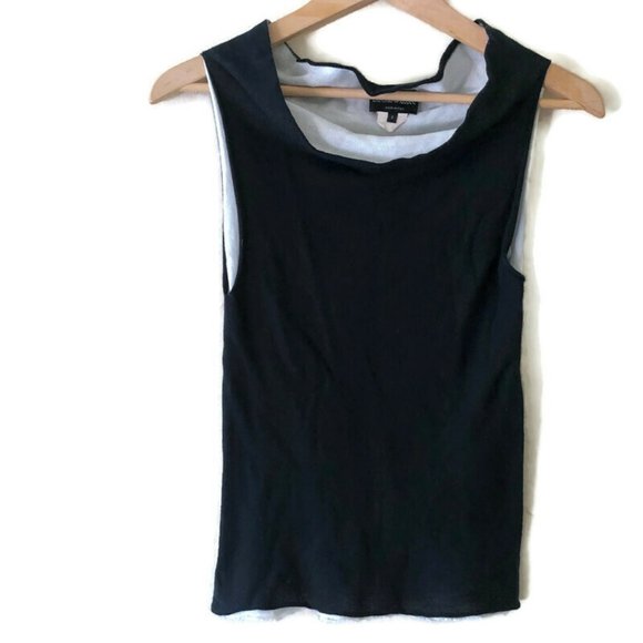 Emporio Armani Black / White Cap sleeve cotton top - Picture 2 of 13